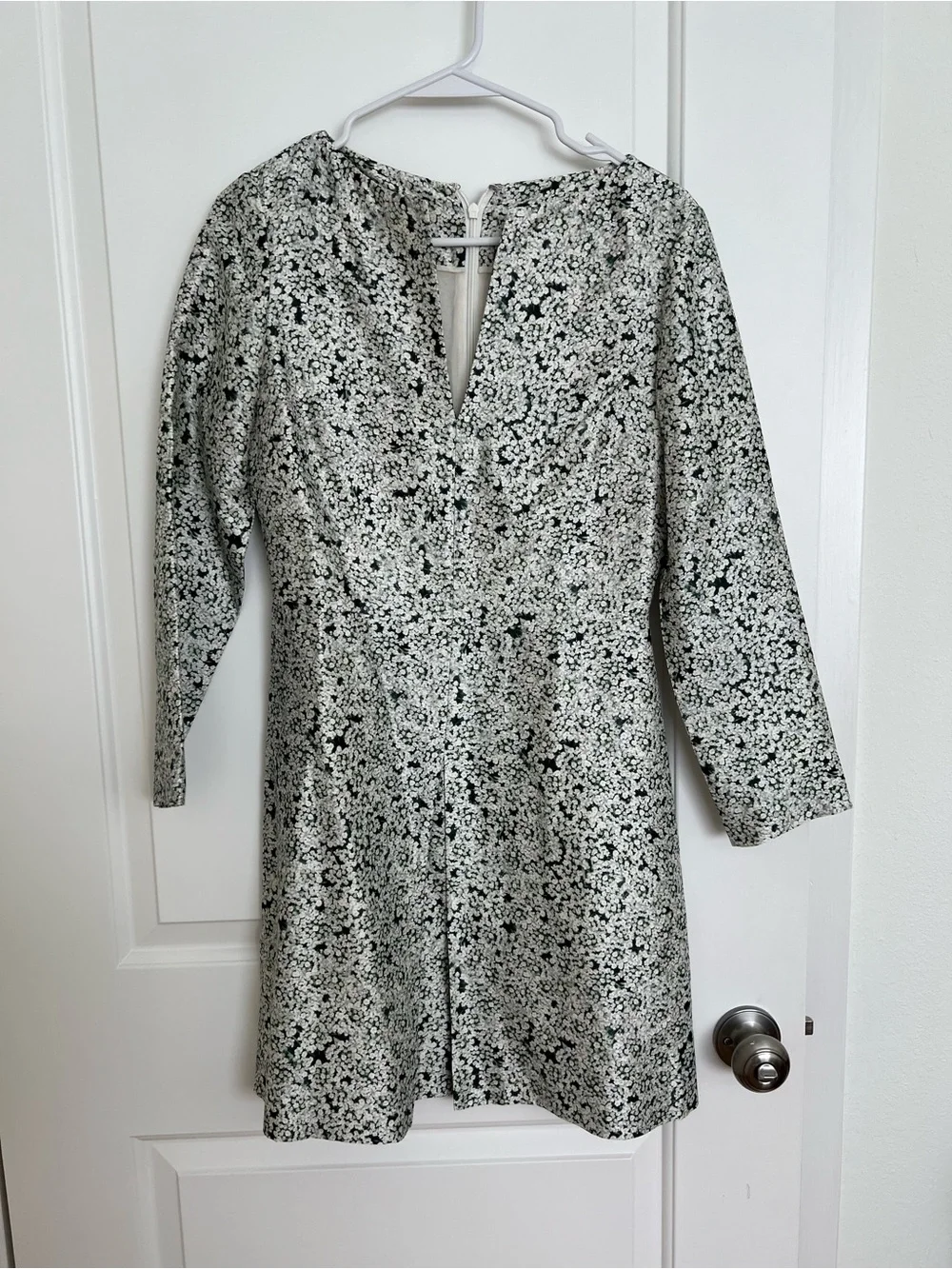 Tory Burch White and Green Mini Floral Dress